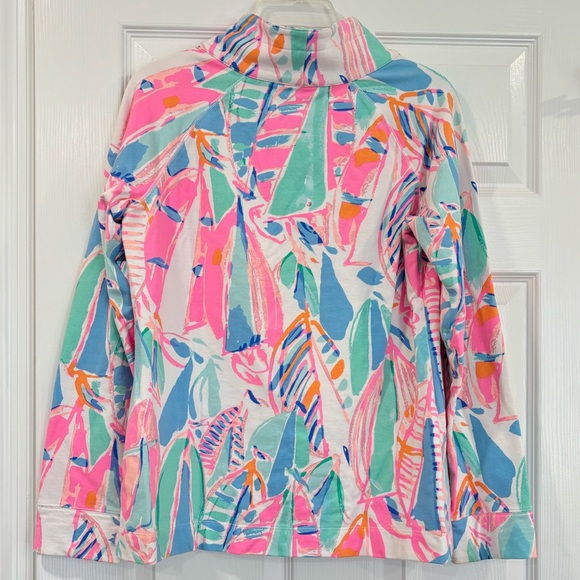(Sold) Women's Lilly Pulitzer Out To Sea Half Zip Popover. Size Medium. EUC. - Picture 2 of 5